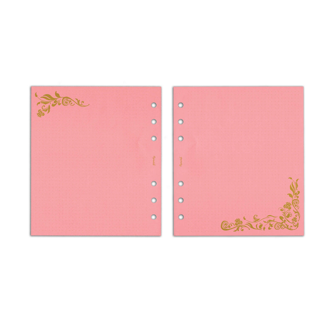 Dotted-Grid Color Refill【Peach Pink x Floral】(HBxWA5 Size)