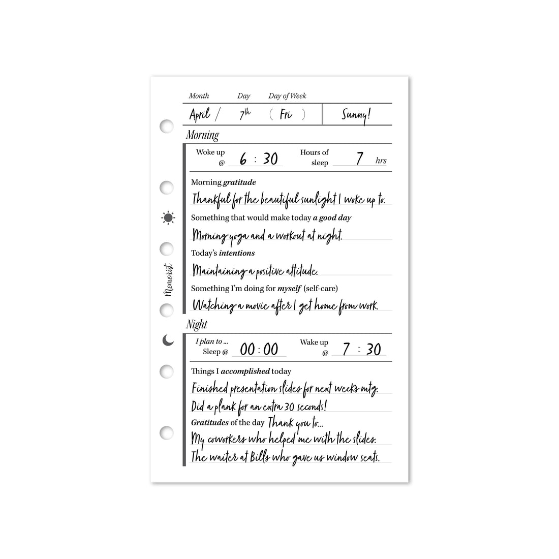 Daily Journal Refill (Pocket Size Refill)