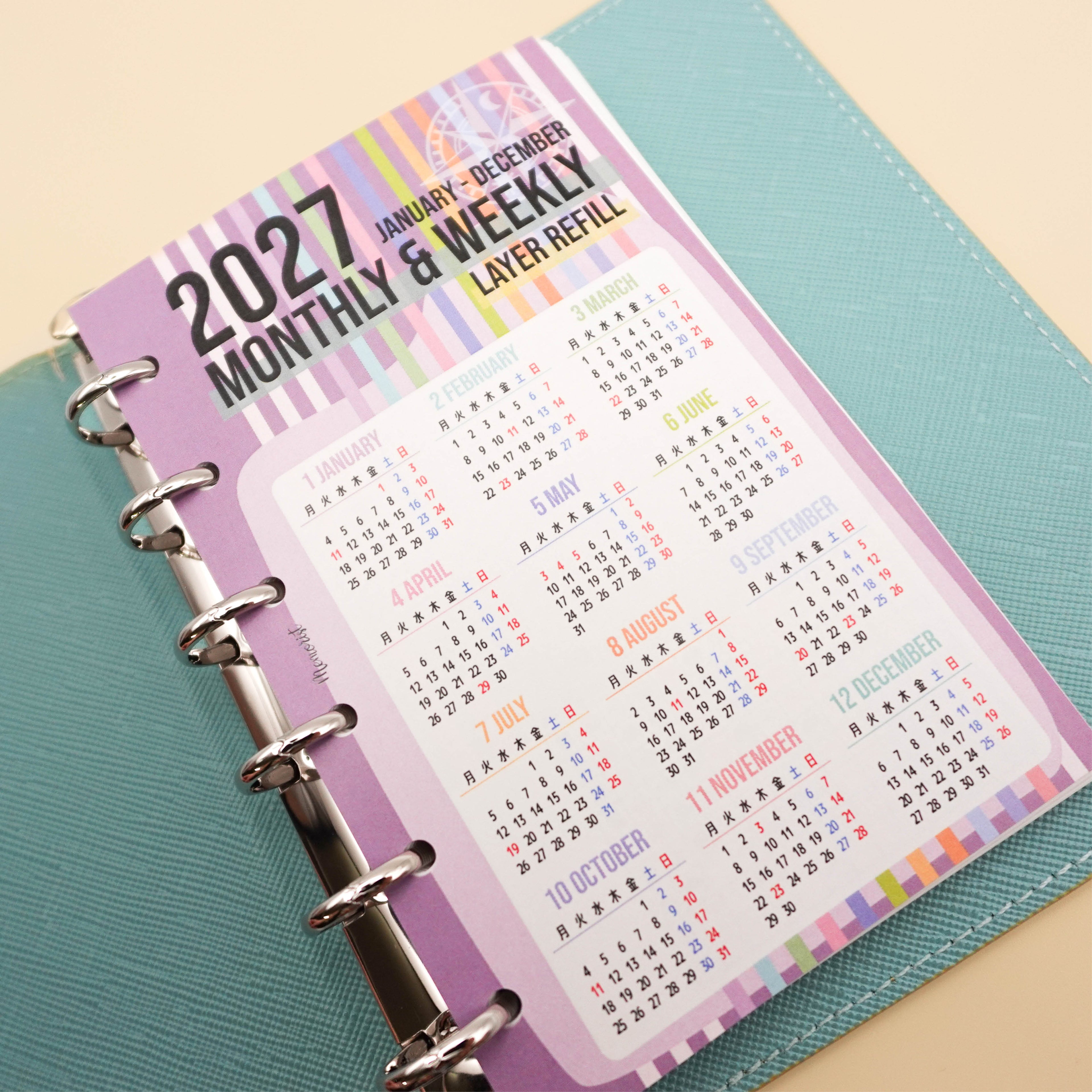 2027 Layer Schedule: Horizontal (Pocket Size)