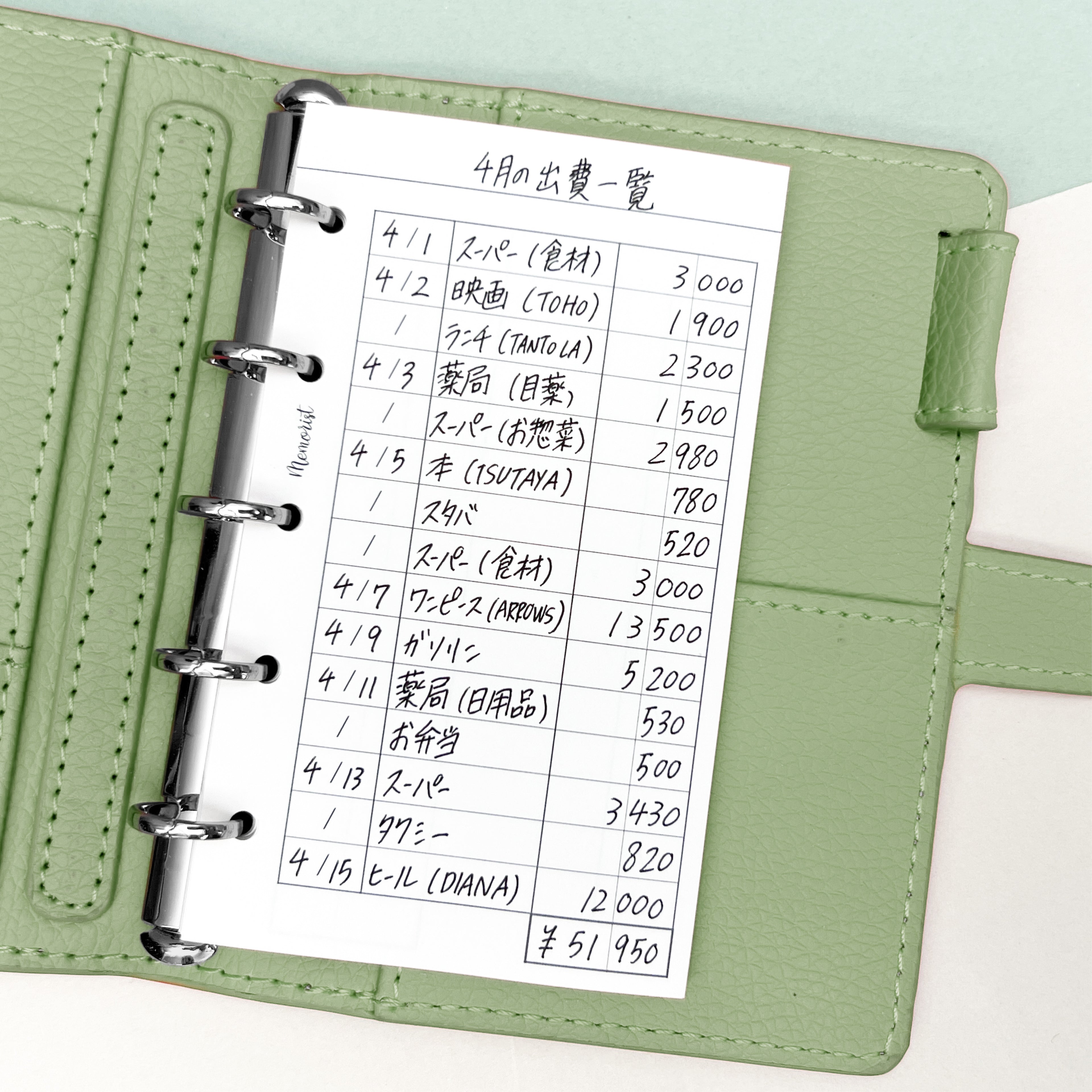 Expense List (M5 Size)
