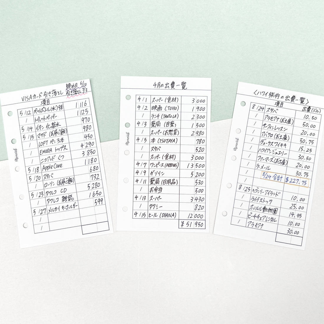 Expense List (M5 Size)