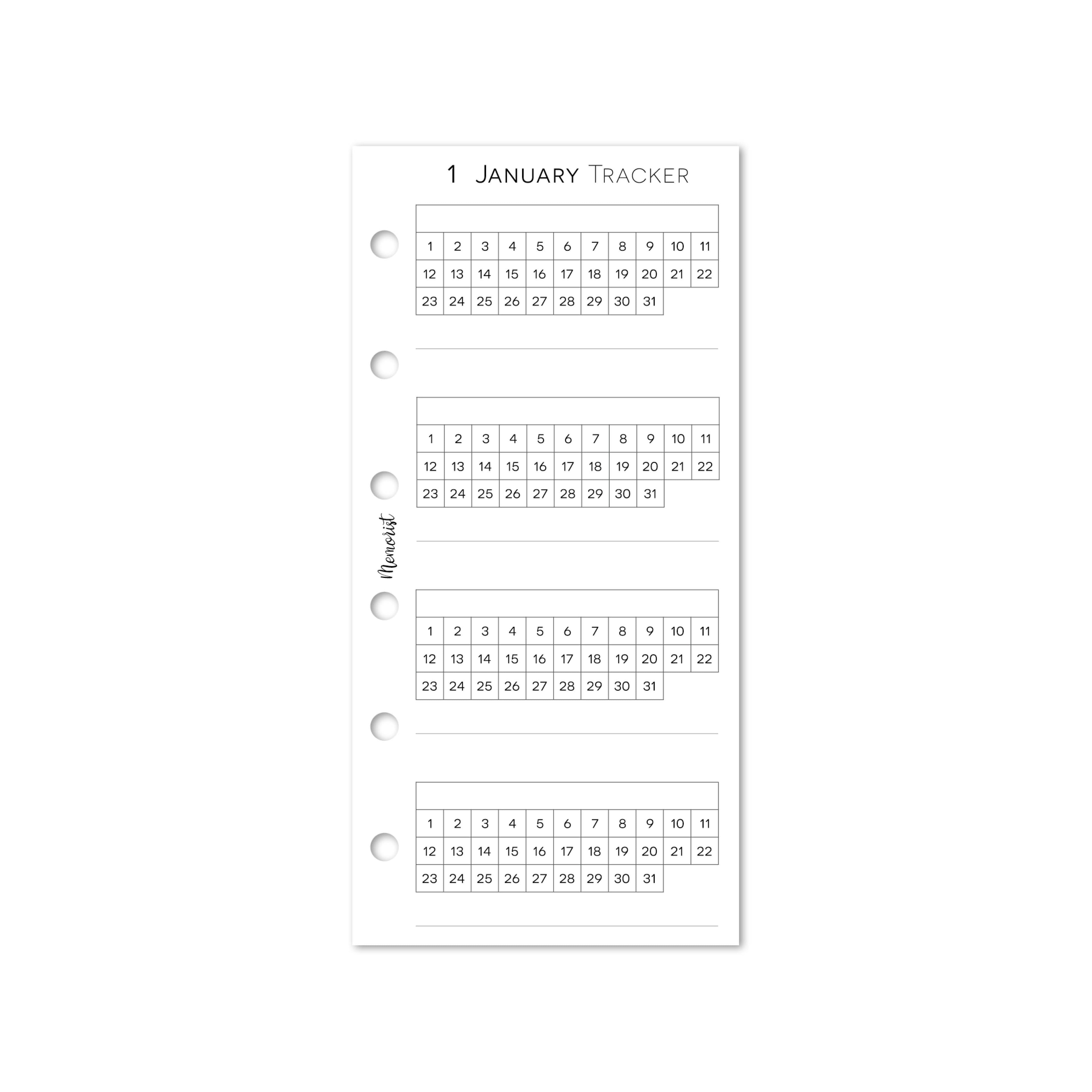 Habit Tracker BASIC (Pocket Narrow Size)