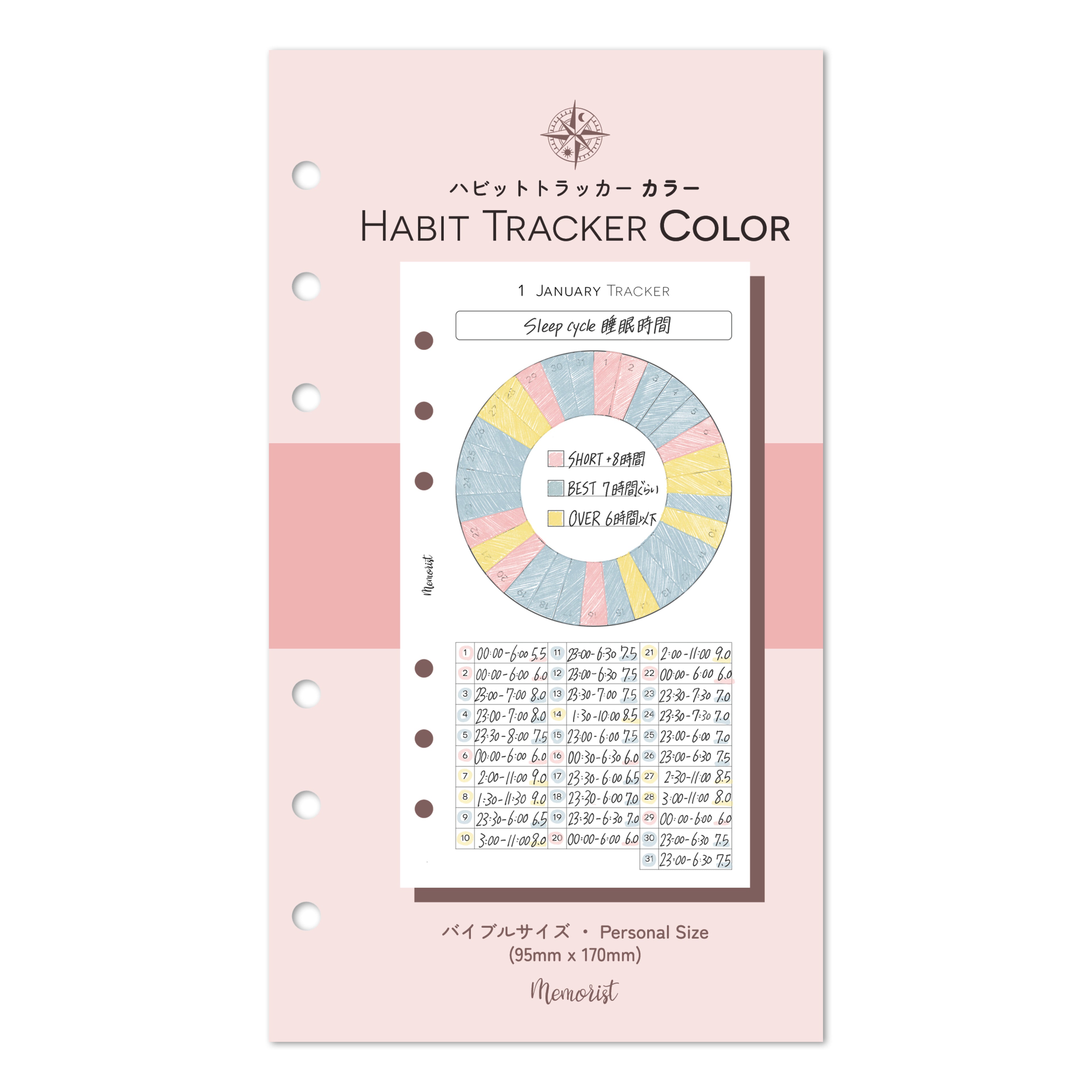Habit Tracker COLOR (Personal Size)