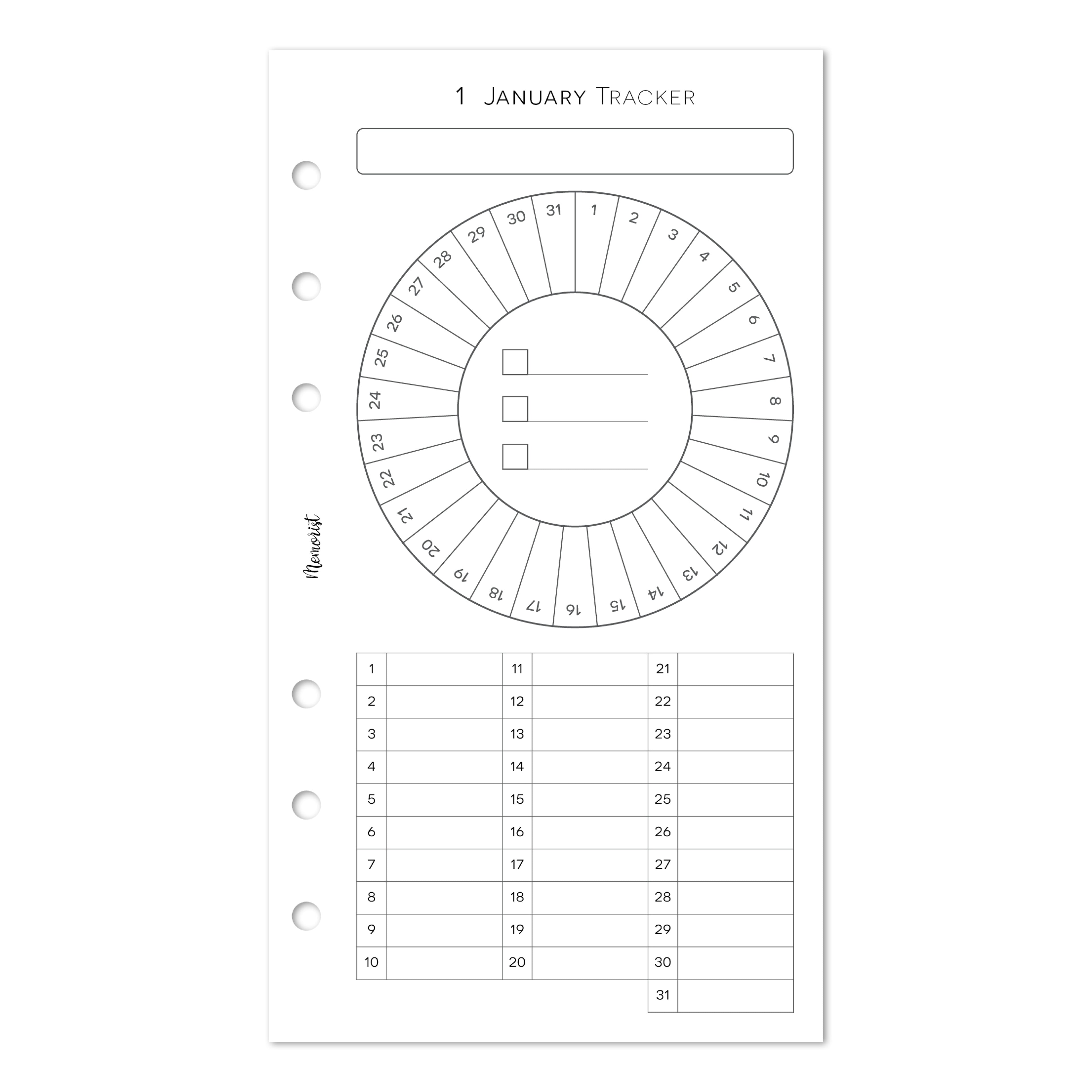 Habit Tracker COLOR (Personal Size)
