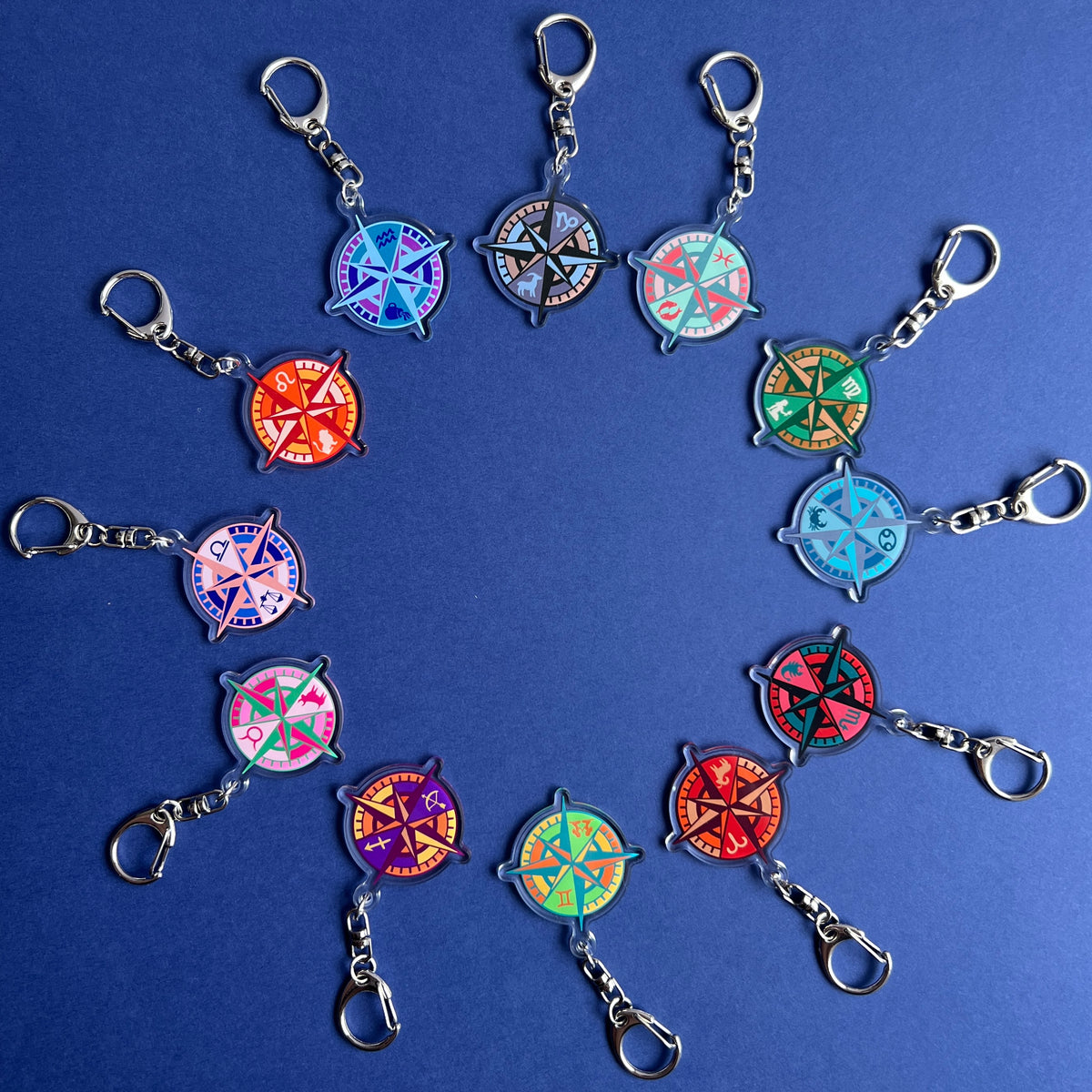 Logo Zodiac Acrylic Keychain: Complete Set
