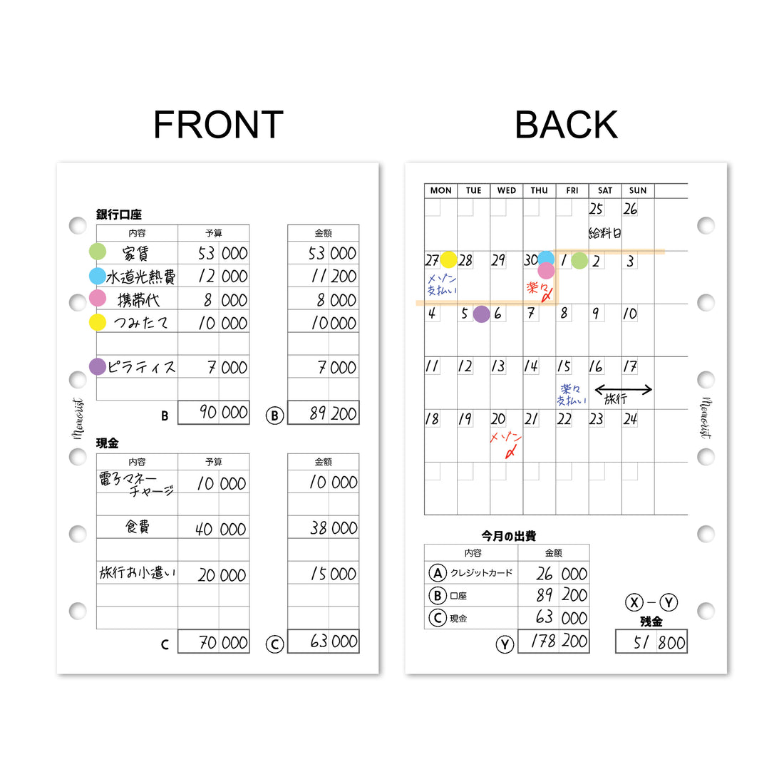 Income & Expenses (Pocket Size Refill)