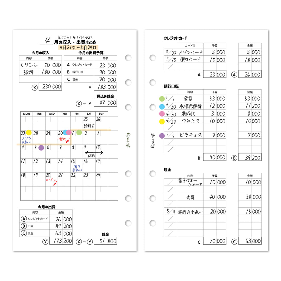 Income & Expenses (Personal Size Refill)