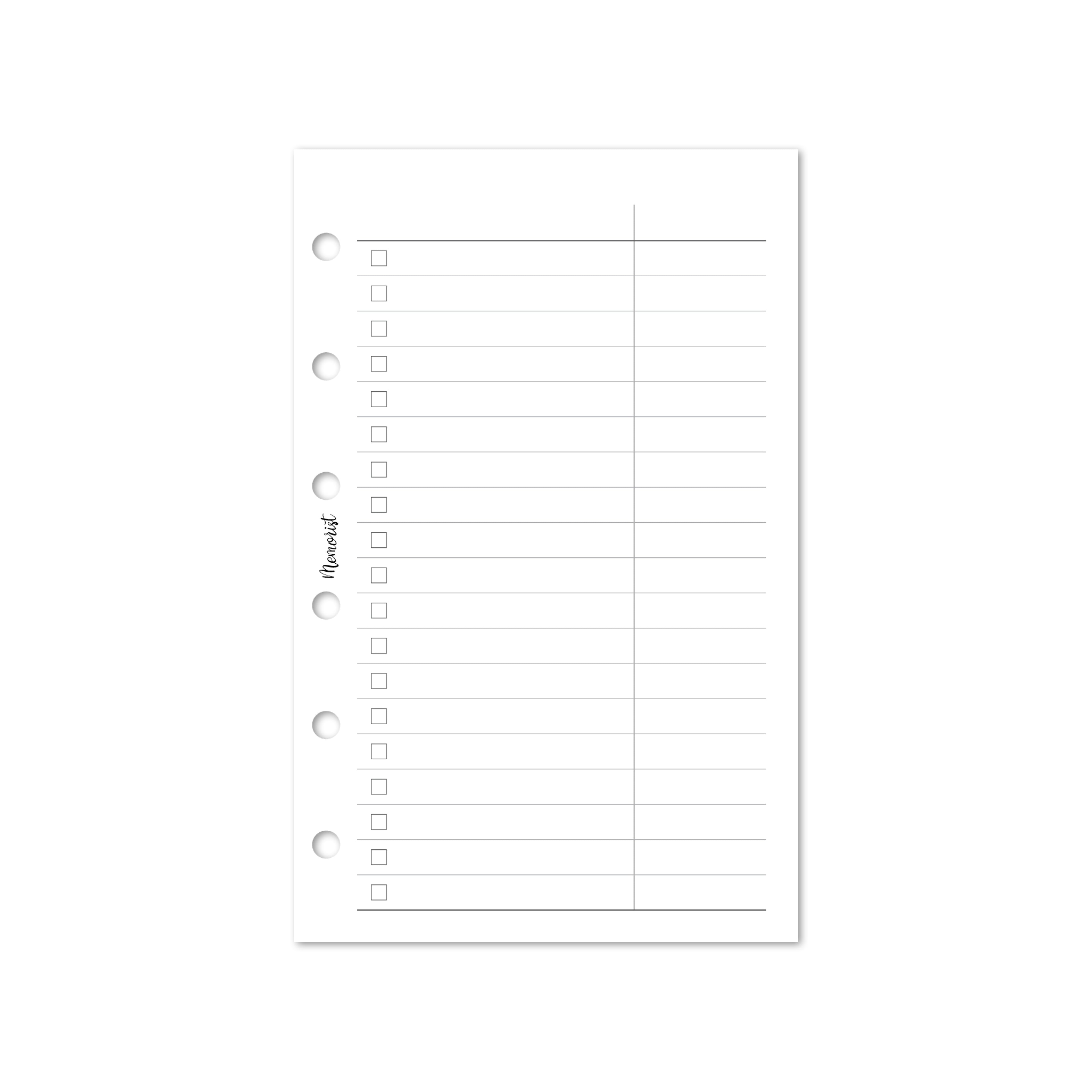 Check List (Pocket Size)