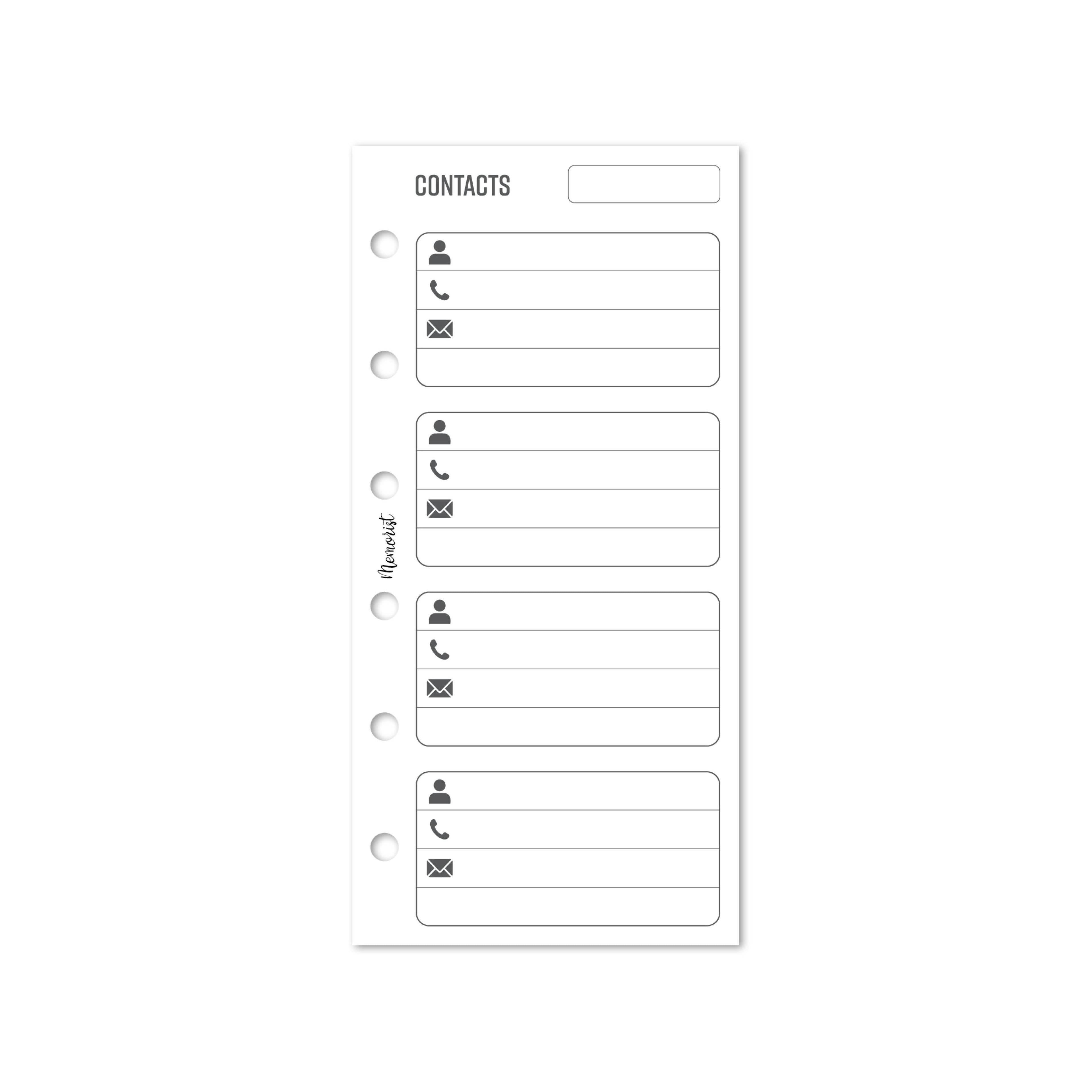 Contacts (Pocket Narrow Size)