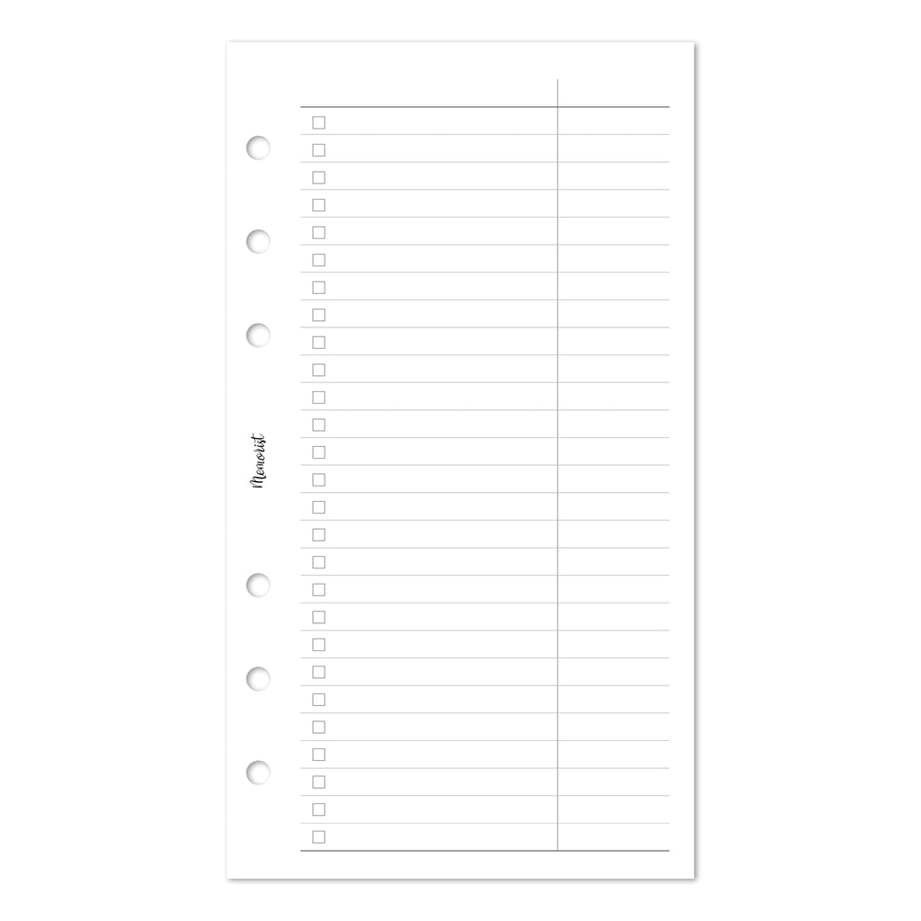 Check List (Personal Size)