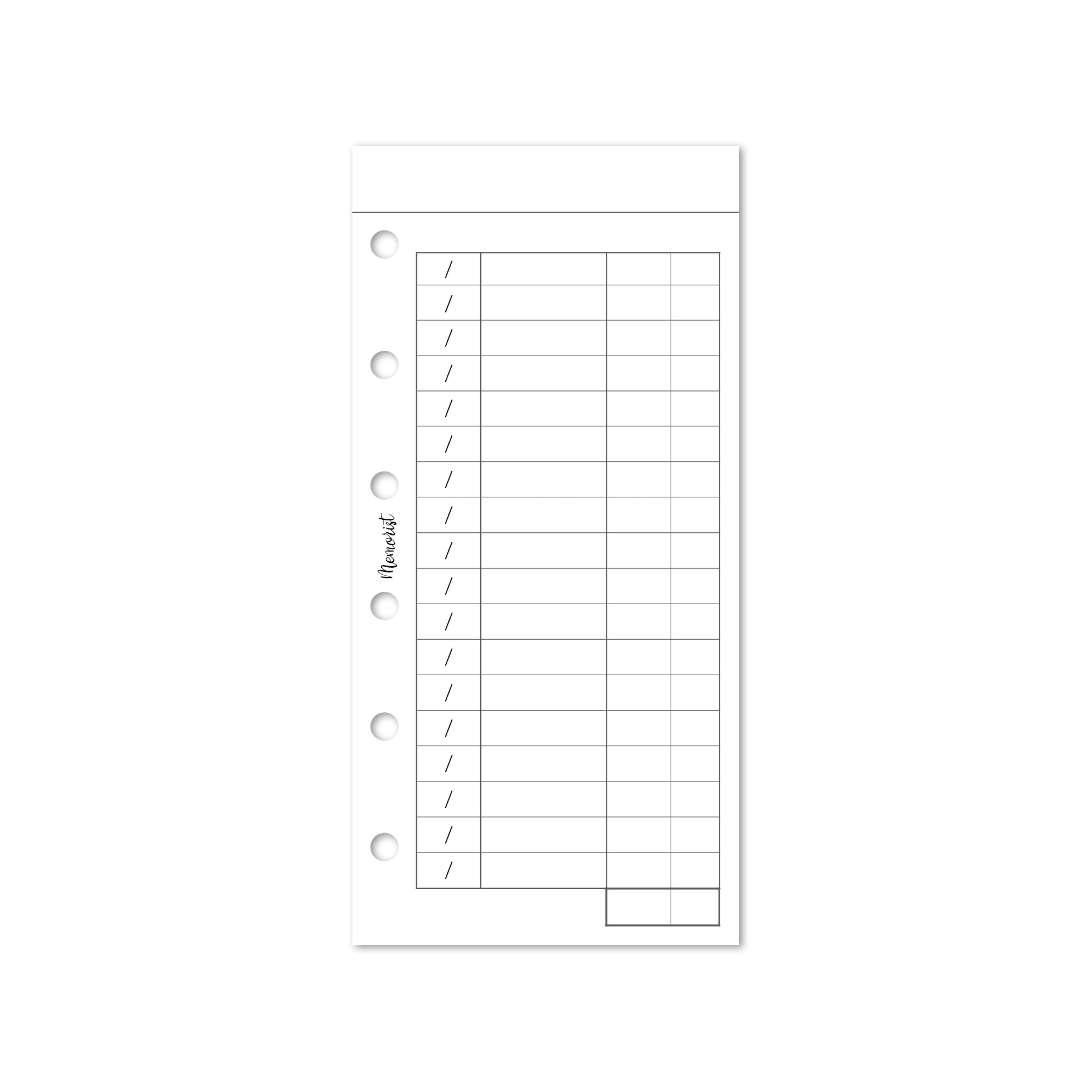 Expense List (Pocket Narrow Size)