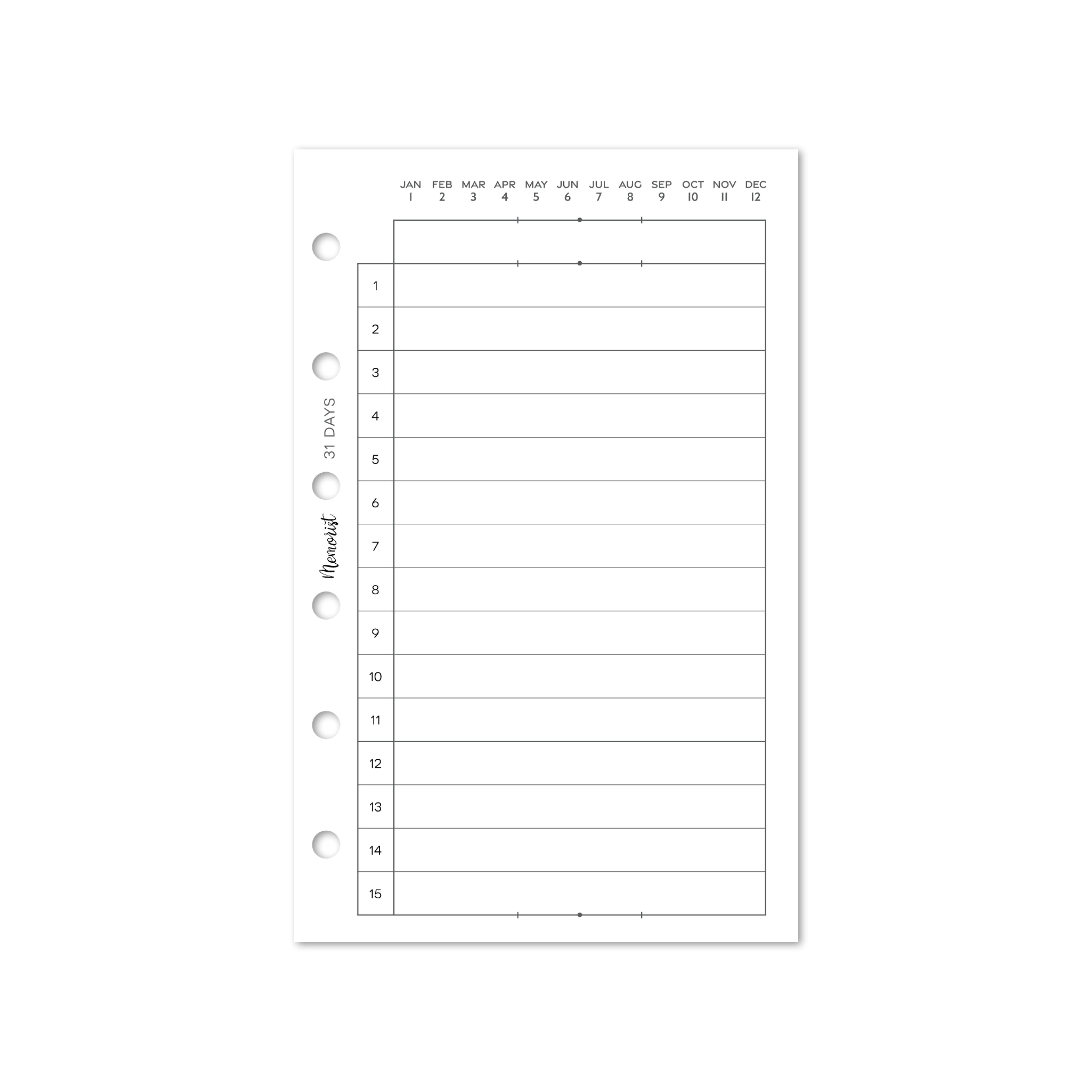 Vertical Monthly (Pocket Size)