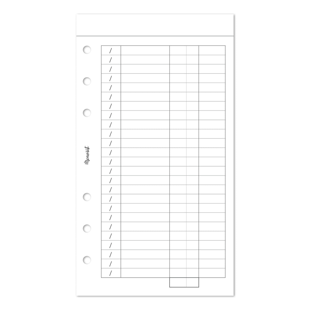 Expense List (Personal Size)
