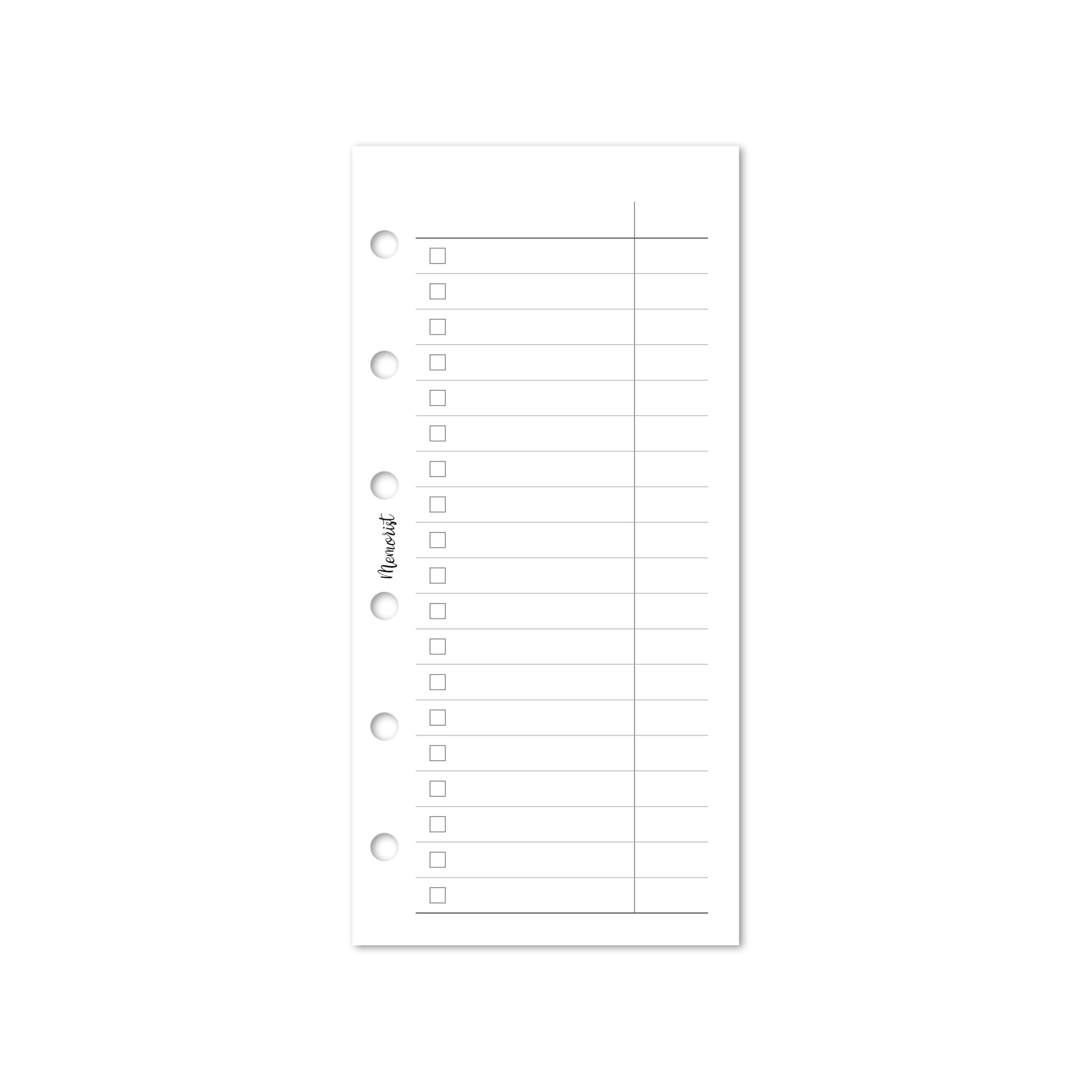 Check List (Pocket Narrow Size)
