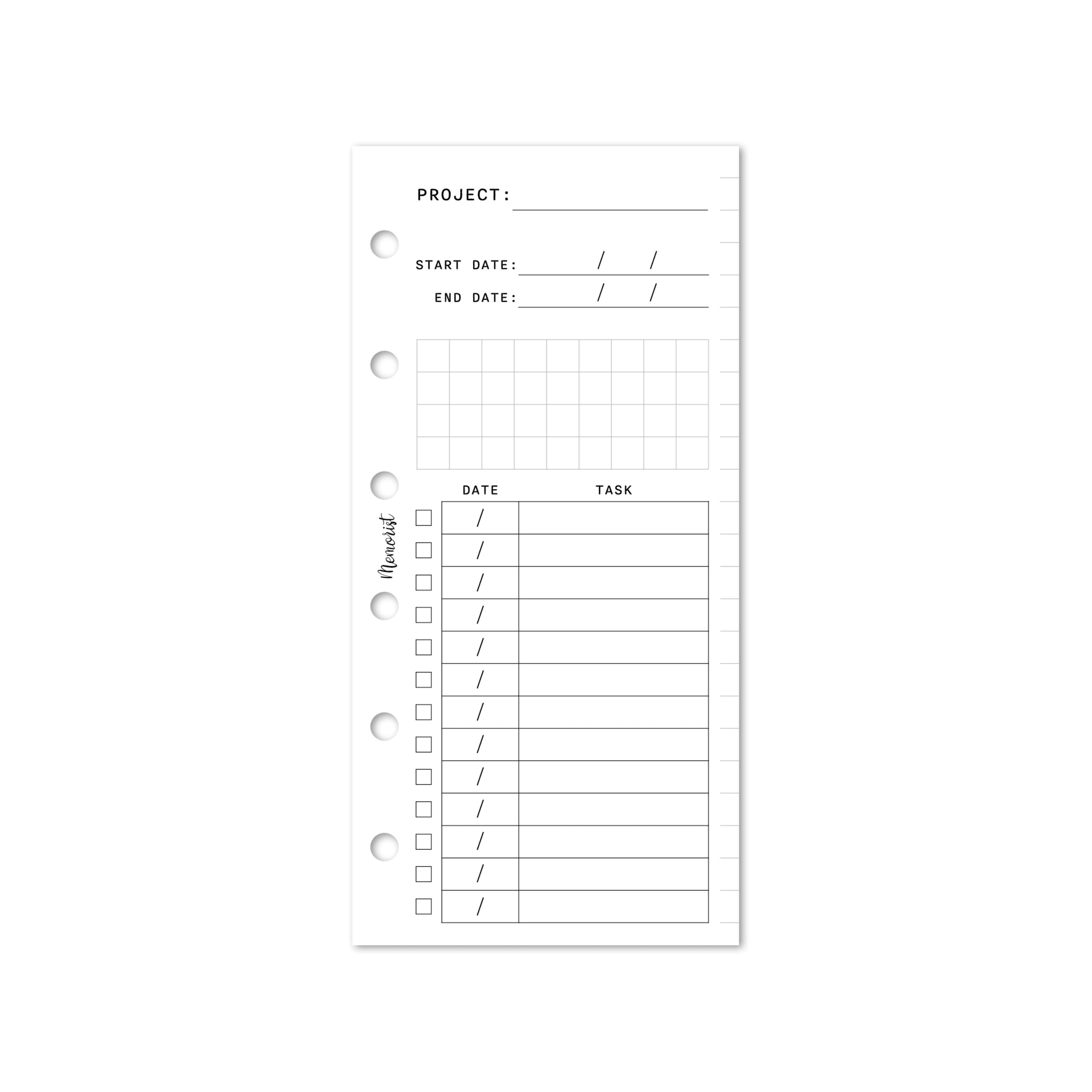 Project Planner  (Pocket Narrow Size)