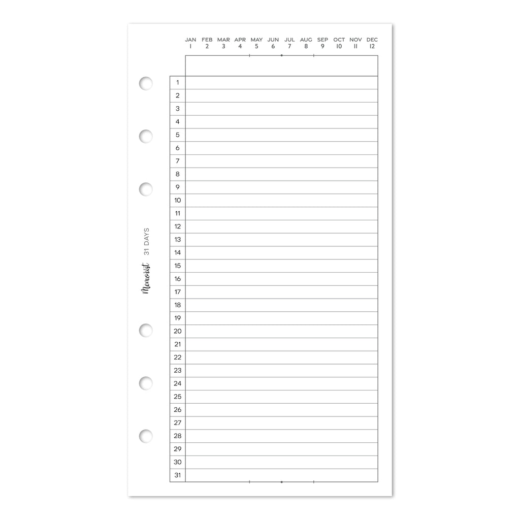Vertical Monthly (Personal Size)