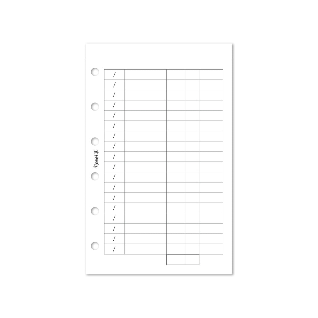 Expense List (Pocket Size)
