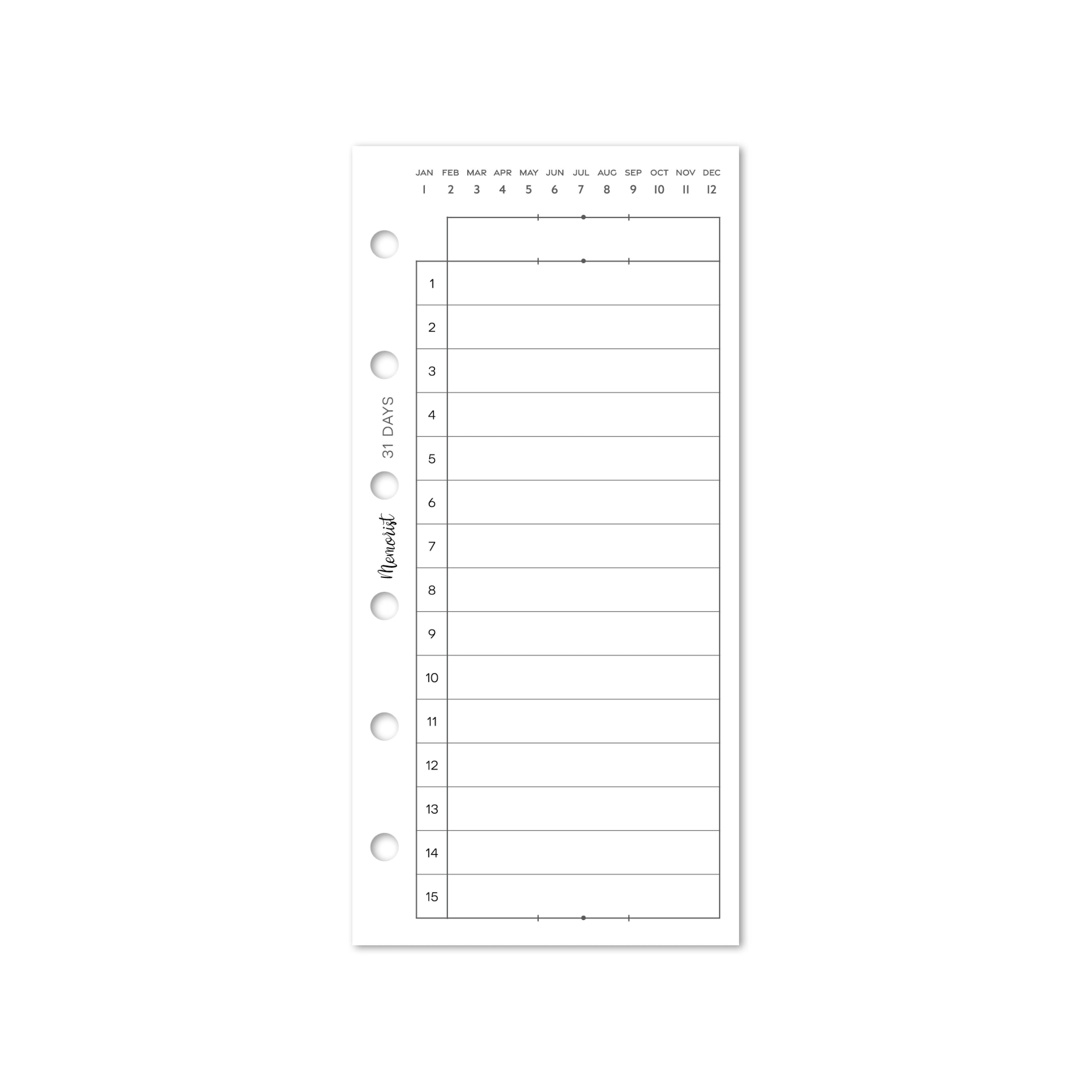 Vertical Monthly (Pocket Narrow Size)