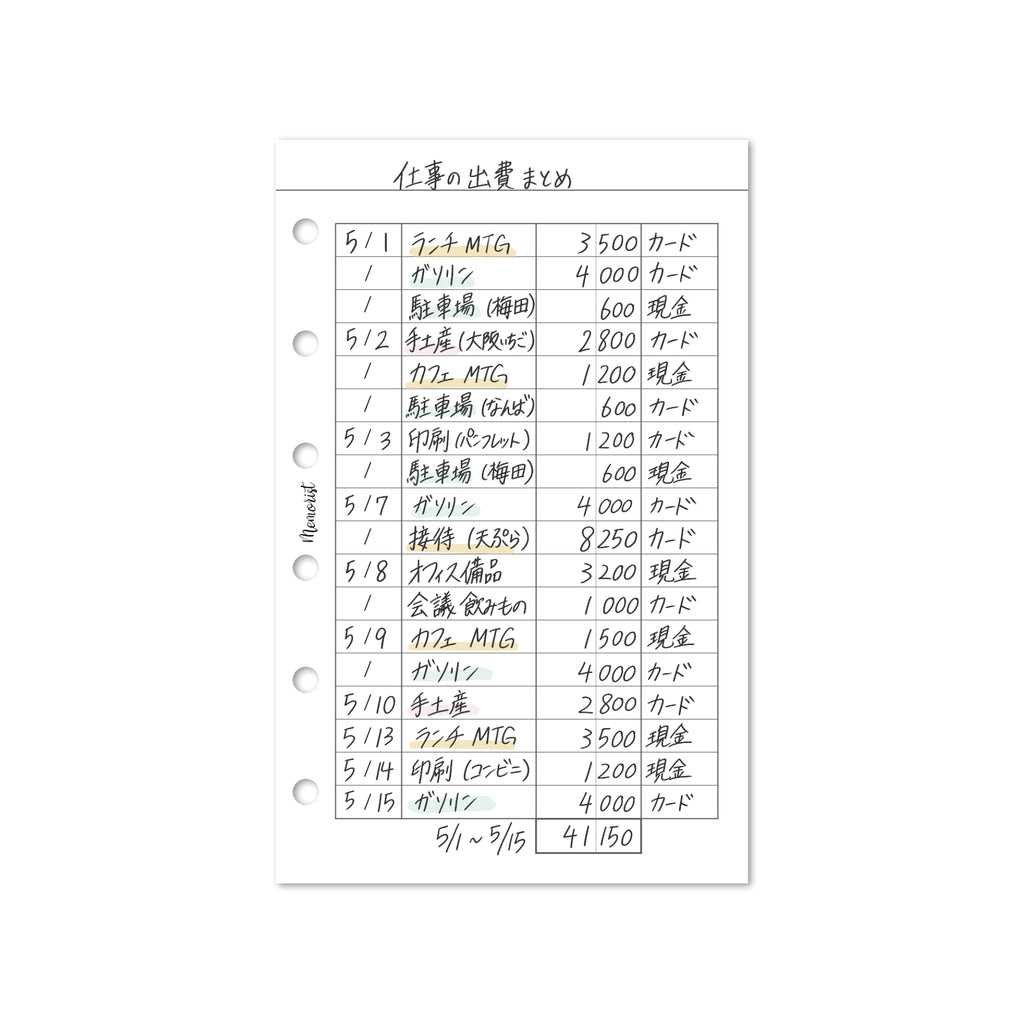 Expense List (Pocket Size)
