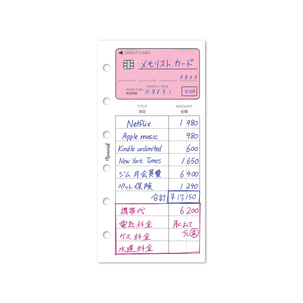 Credit Card (Pocket Narrow Size)