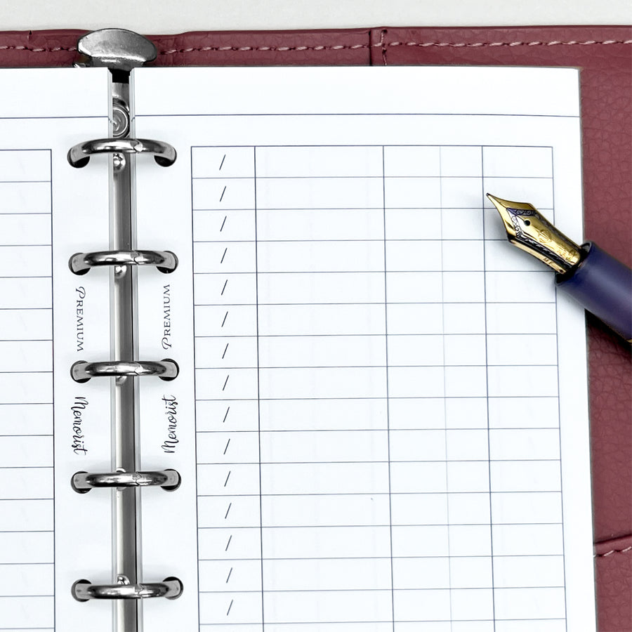 Premium Refill Expense List (Pocket Size)