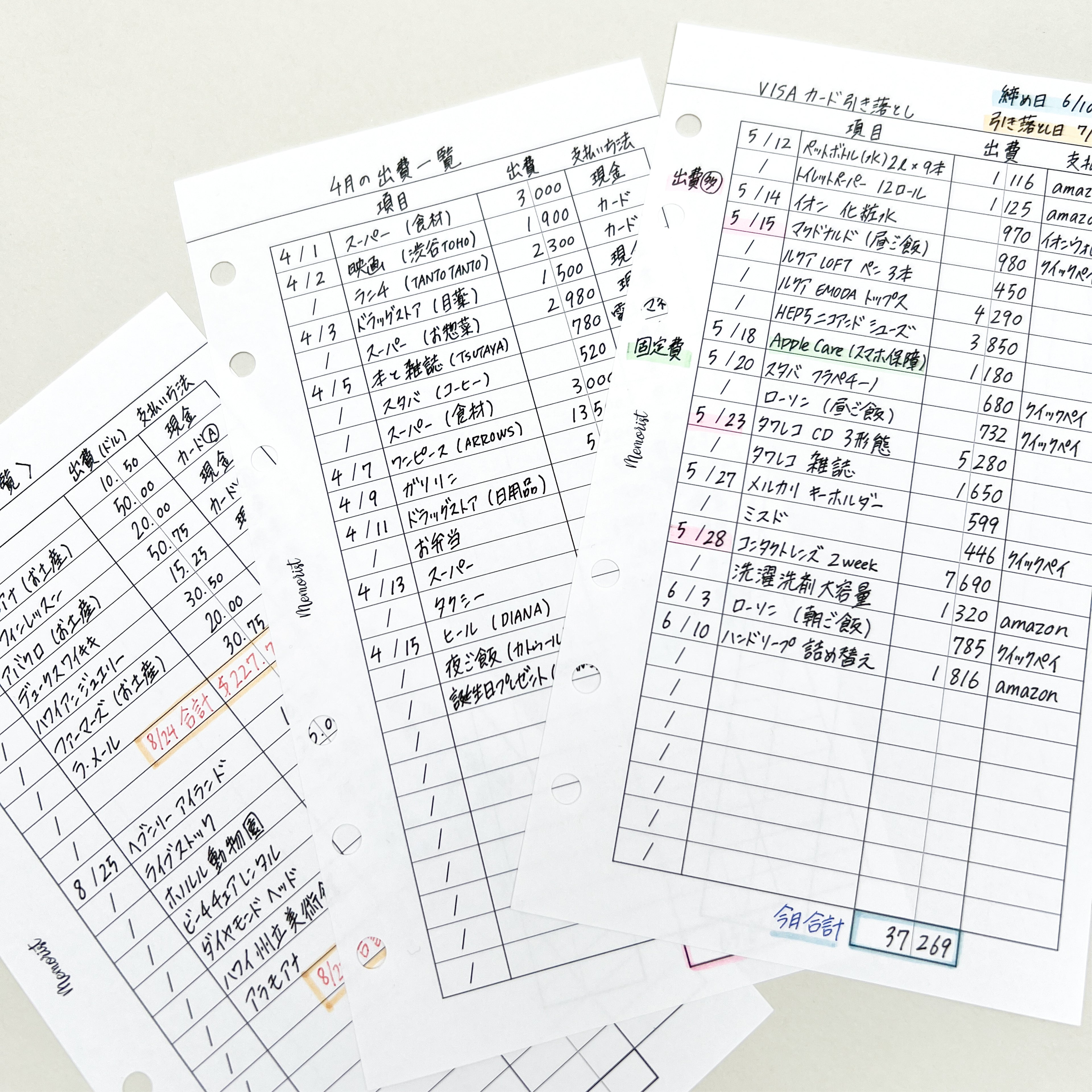Expense List (Personal Size)