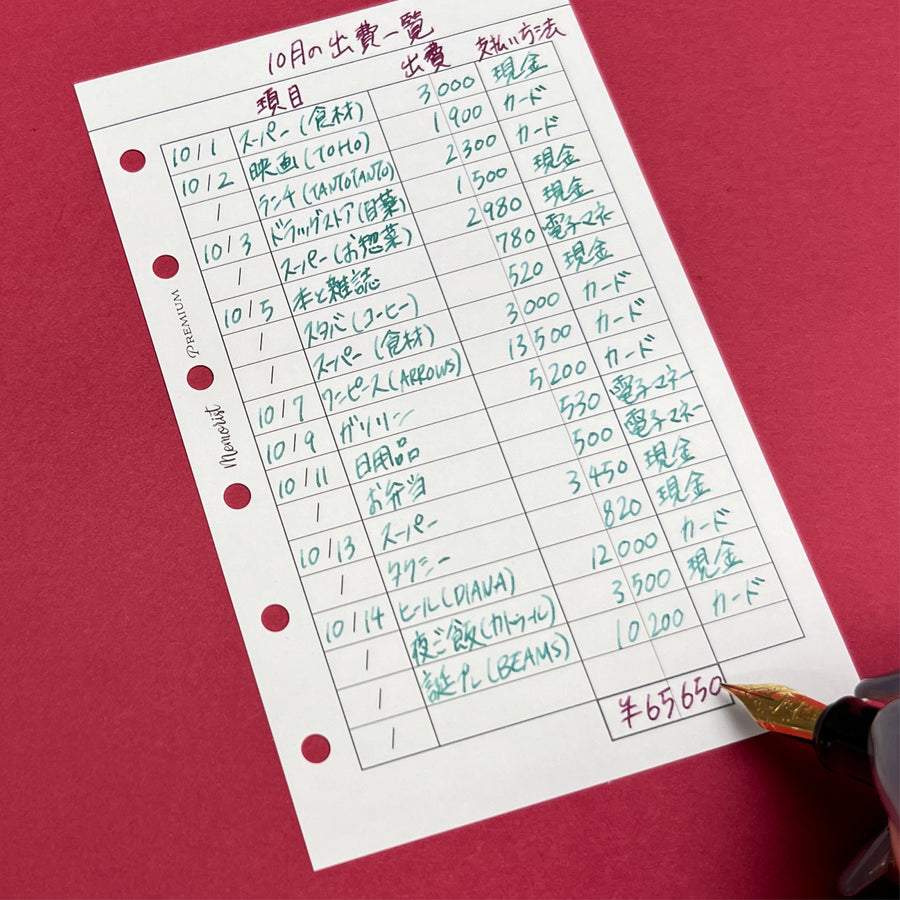 Premium Refill Expense List (Pocket Size)