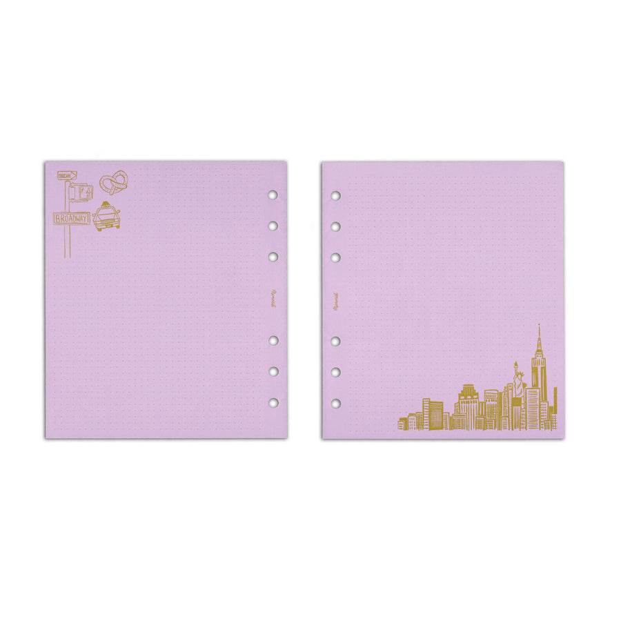 Dotted-Grid Color Refill【Lavender x New York】(HBxWA5 Size)