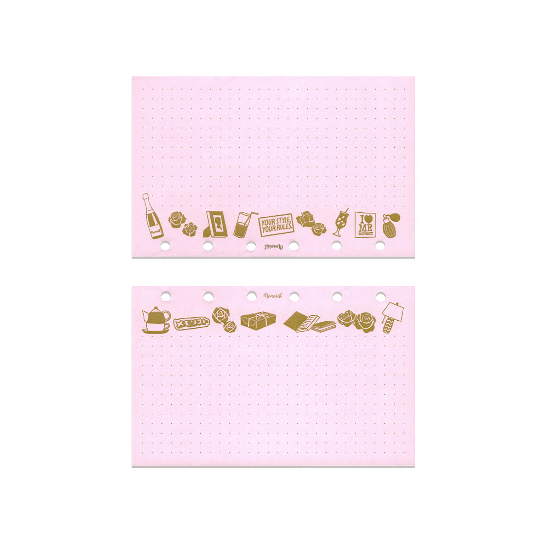 Dotted-Grid Color Sideway Refill【Pink x Pink】(Pocket Size)