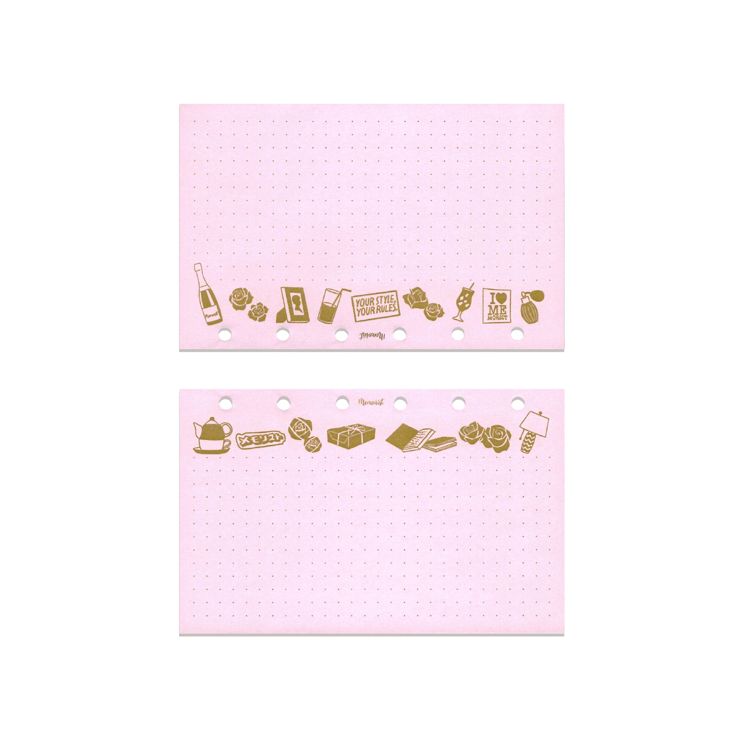 Dotted-Grid Color Sideway Refill【Pink x Pink】(Pocket Size)