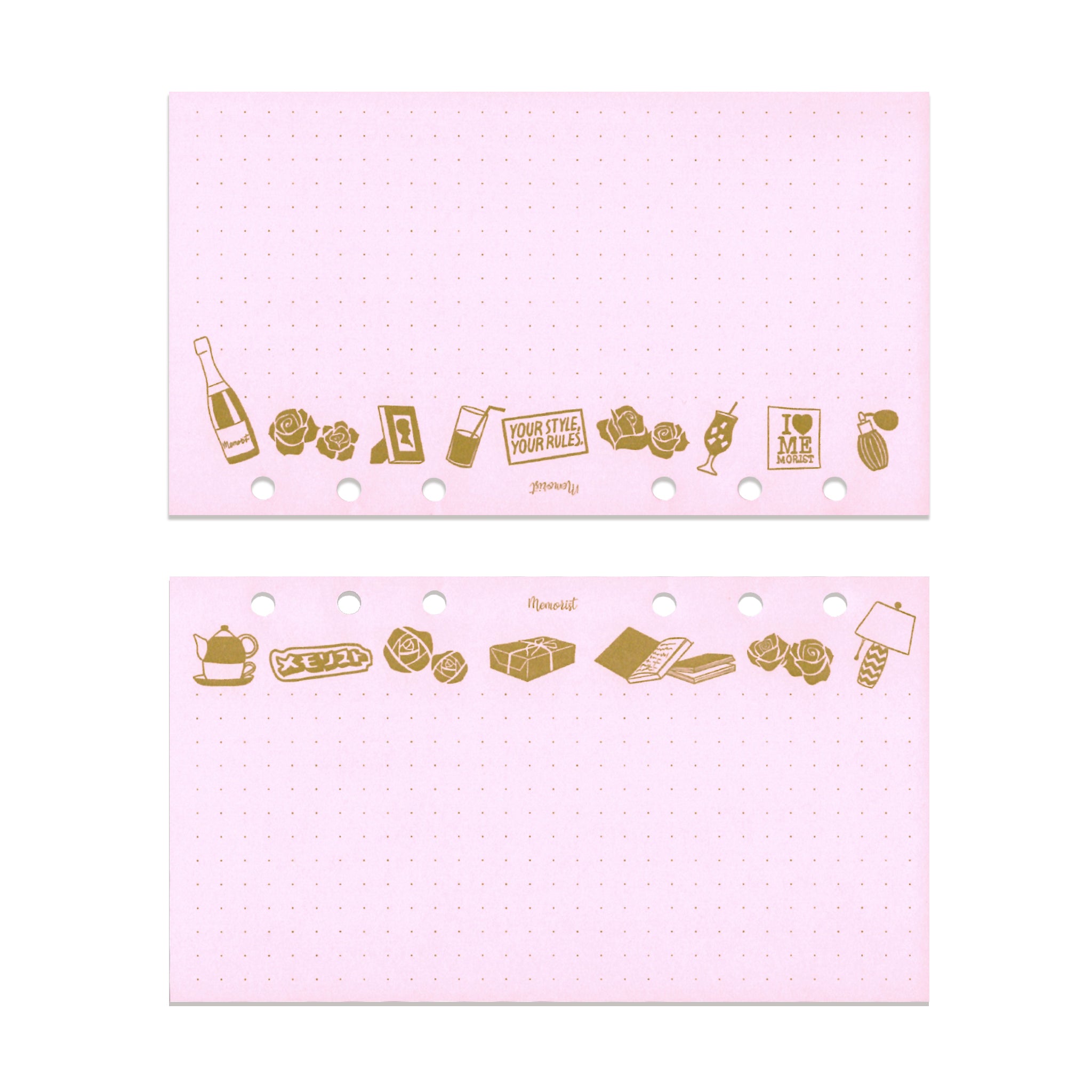 Dotted-Grid Color Sideway Refill【Pink x Pink】(Personal Size)