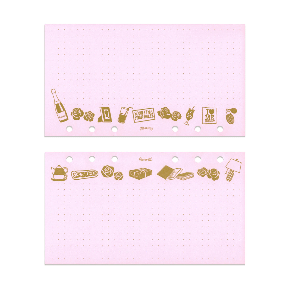 Dotted-Grid Color Sideway Refill【Pink x Pink】(Personal Size)