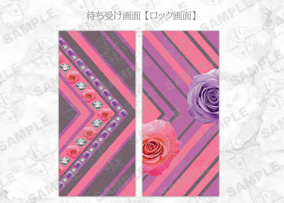iOSアイコン ３色デザイン 「ローズダイアモンド」