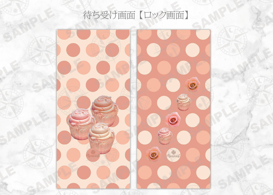 iOSアイコン ３色デザイン 「カップケーキローズ」