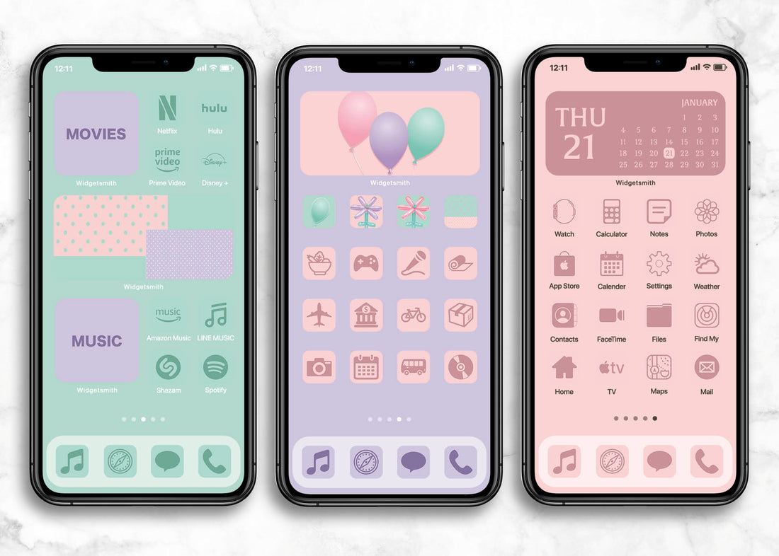 iOSアイコン ３色デザイン 「パーティーバルーン」