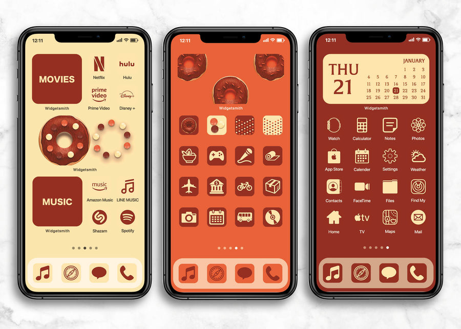 iOSアイコン ３色デザイン 「チョコレートドーナツ」