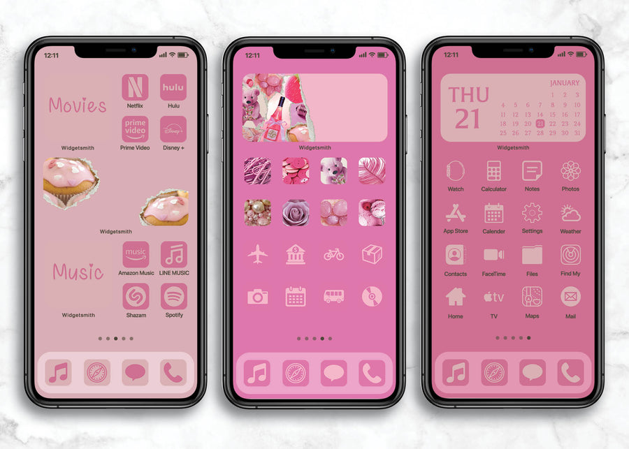 iOSアイコン メモリストデザイン 「スクラップ・ピンク」