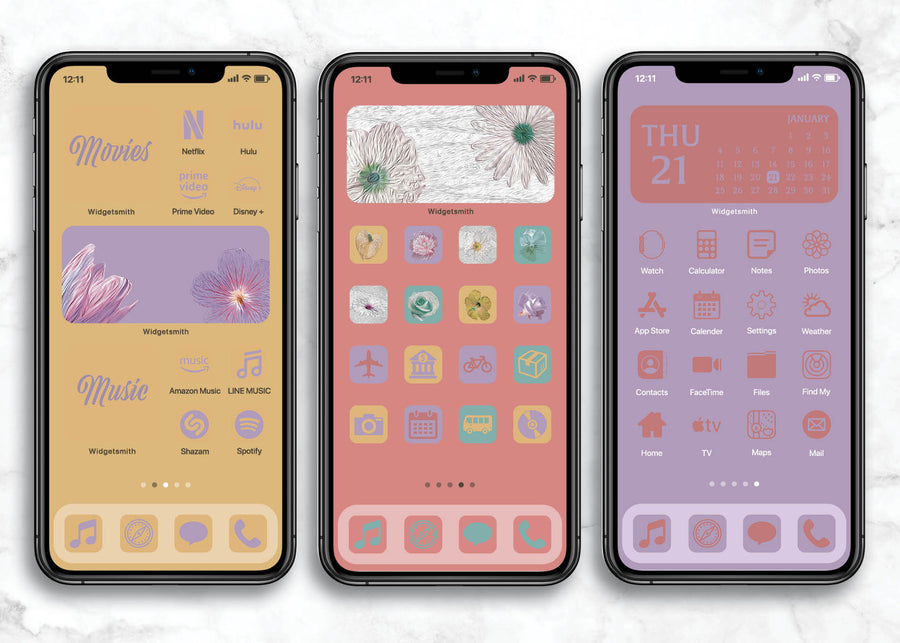 iOSアイコン メモリストデザイン 「ペイント・フラワー」