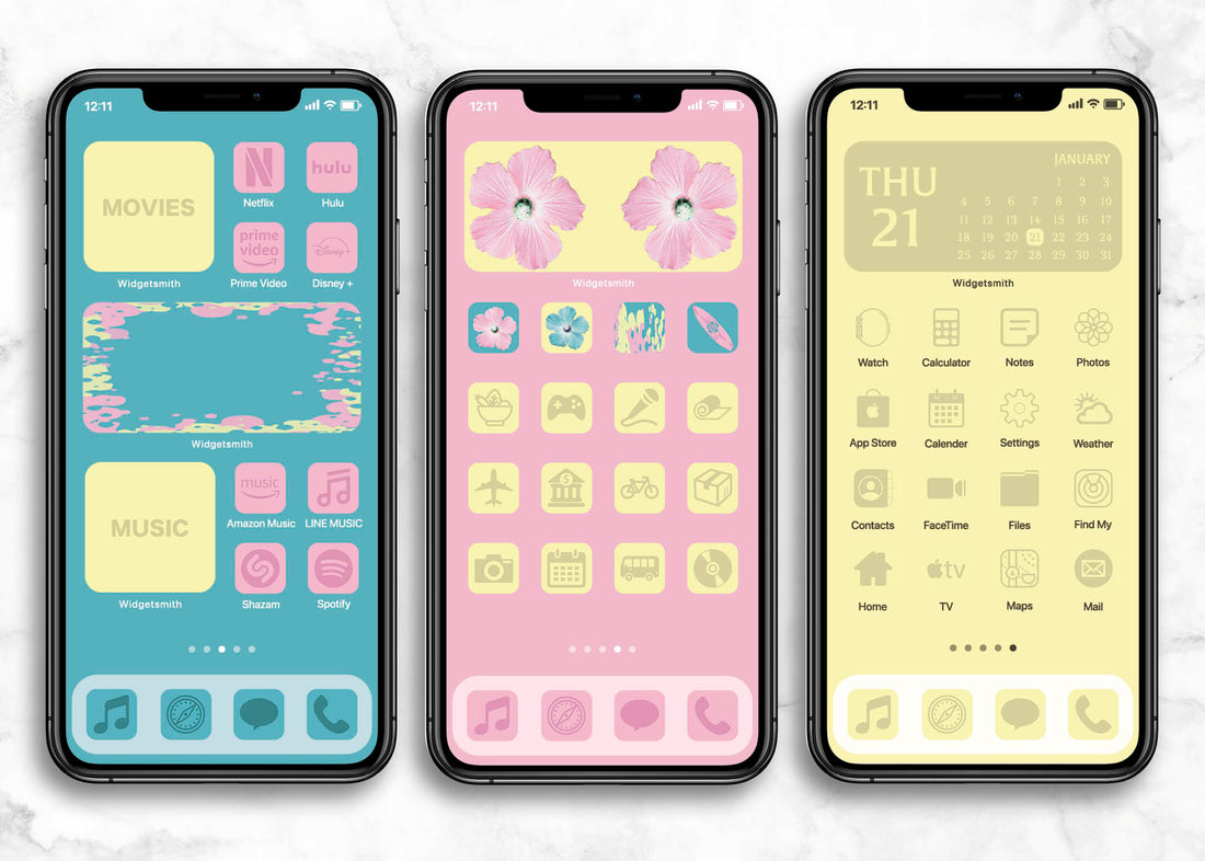 iOSアイコン ３色デザイン 「ハイビスカススプラッシュ」