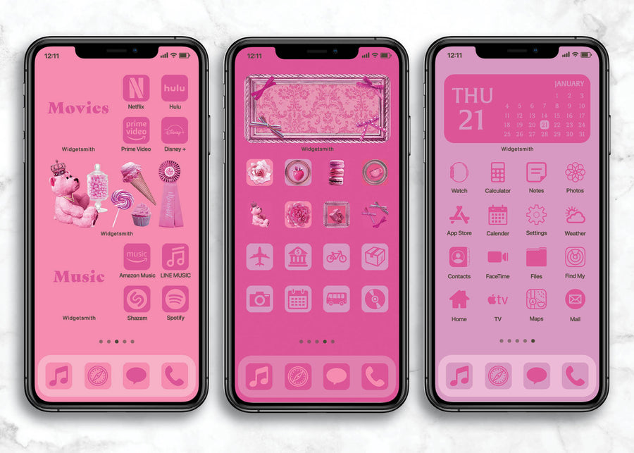 iOSアイコン メモリストデザイン 「ピンク・デコレーション」