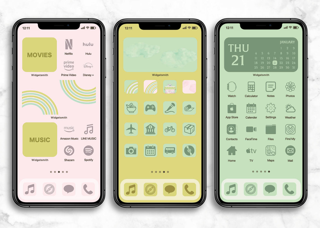 iOSアイコン ３色デザイン 「レインボーヒル」
