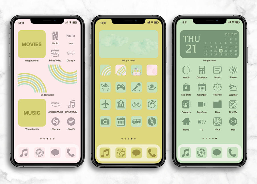 iOSアイコン ３色デザイン 「レインボーヒル」