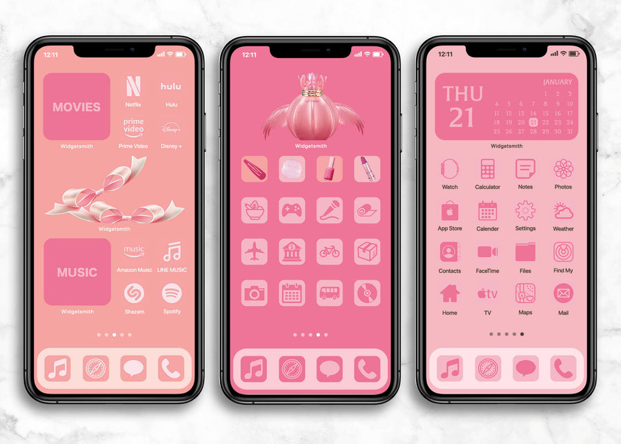 iOSアイコン ３色デザイン 「ピンクコスメ」