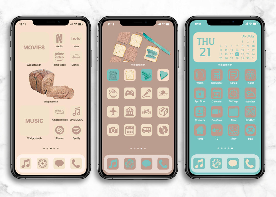 iOSアイコン ３色デザイン 「マーガリントースト」