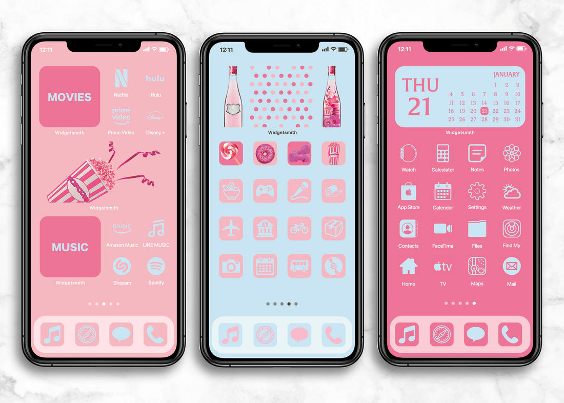 iOSアイコン ３色デザイン 「ピンクボトル」