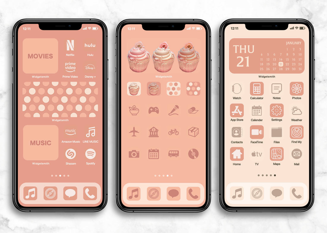 iOSアイコン ３色デザイン 「カップケーキローズ」