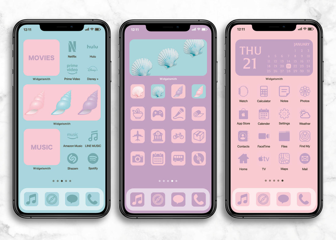 iOSアイコン ３色デザイン 「マーメイドシェル」