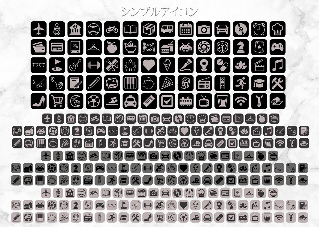 iOSアイコン メモリストデザイン 「モノ・トーン」